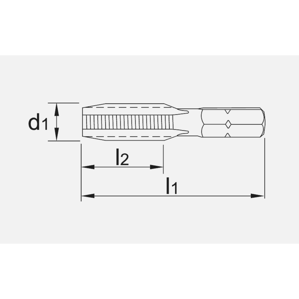 International Tools ECO HSS Machinetap DIN 3126-DIN ISO 1173 C6,3 Metrisch, 1/4″ (6,35 mm)-zeskant bitopname