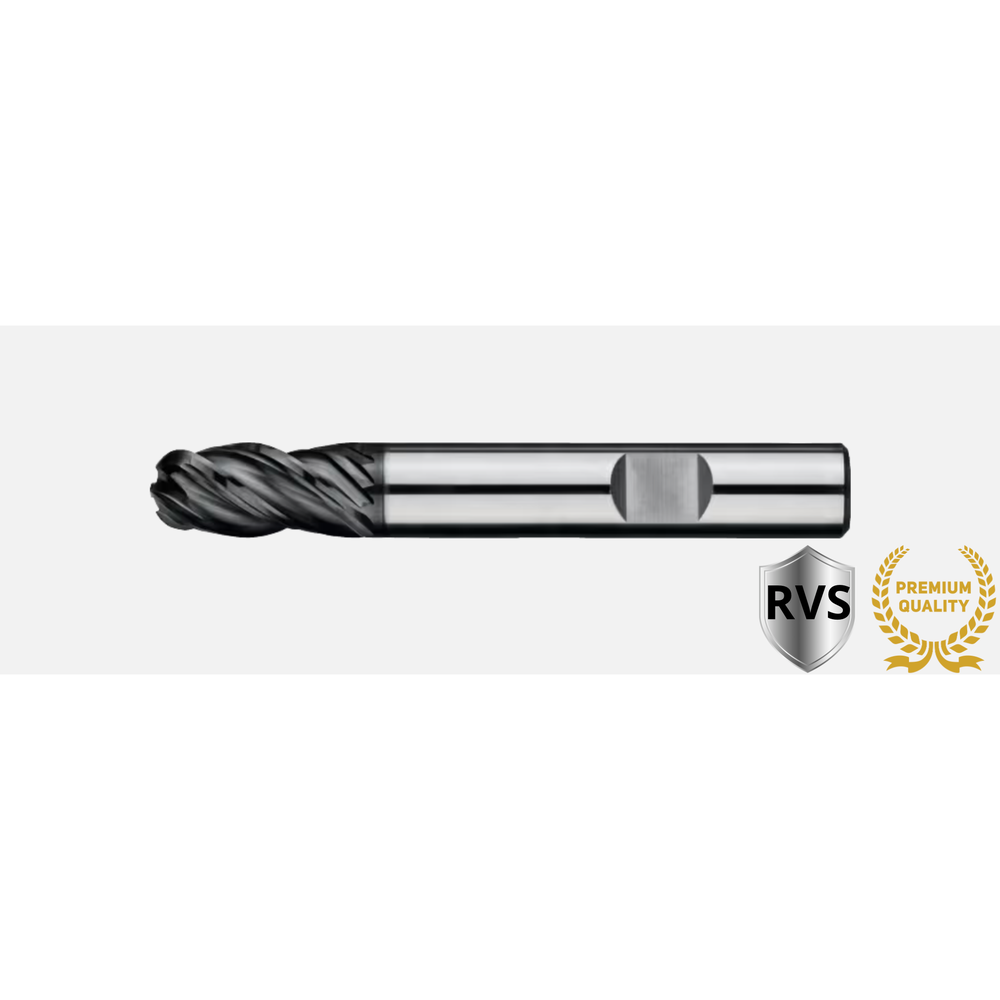 Phantom volhardmetaal Radiusfrees, 4-snijder lang, AlTiN-X, roestvaststaal