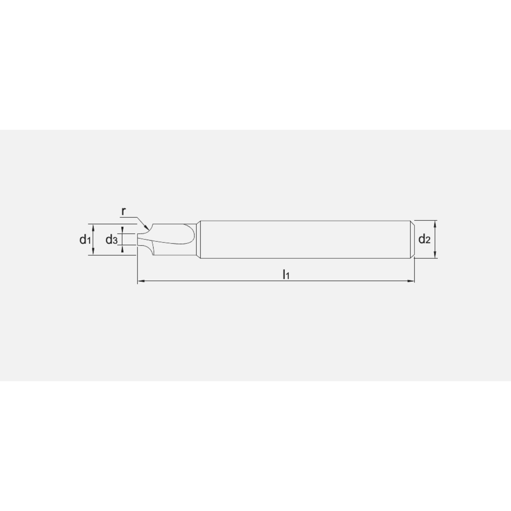 Phantom volhardmetaal Radiusfrees, 4-snijder Kwarthol frees