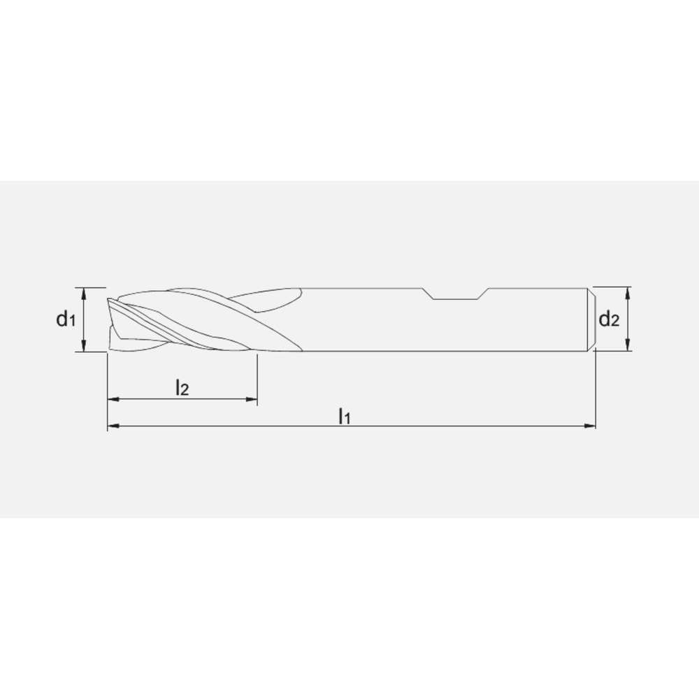 Phantom UNI volhardmetaal Schachtfrees, 3-snijder DIN 6527-B kort, AlTiN-X