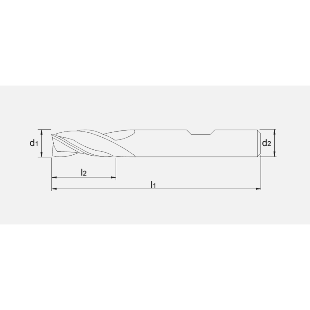 Phantom UNI volhardmetaal Schachtfrees, 3-snijder DIN 6527-B lang, AlTiN-X