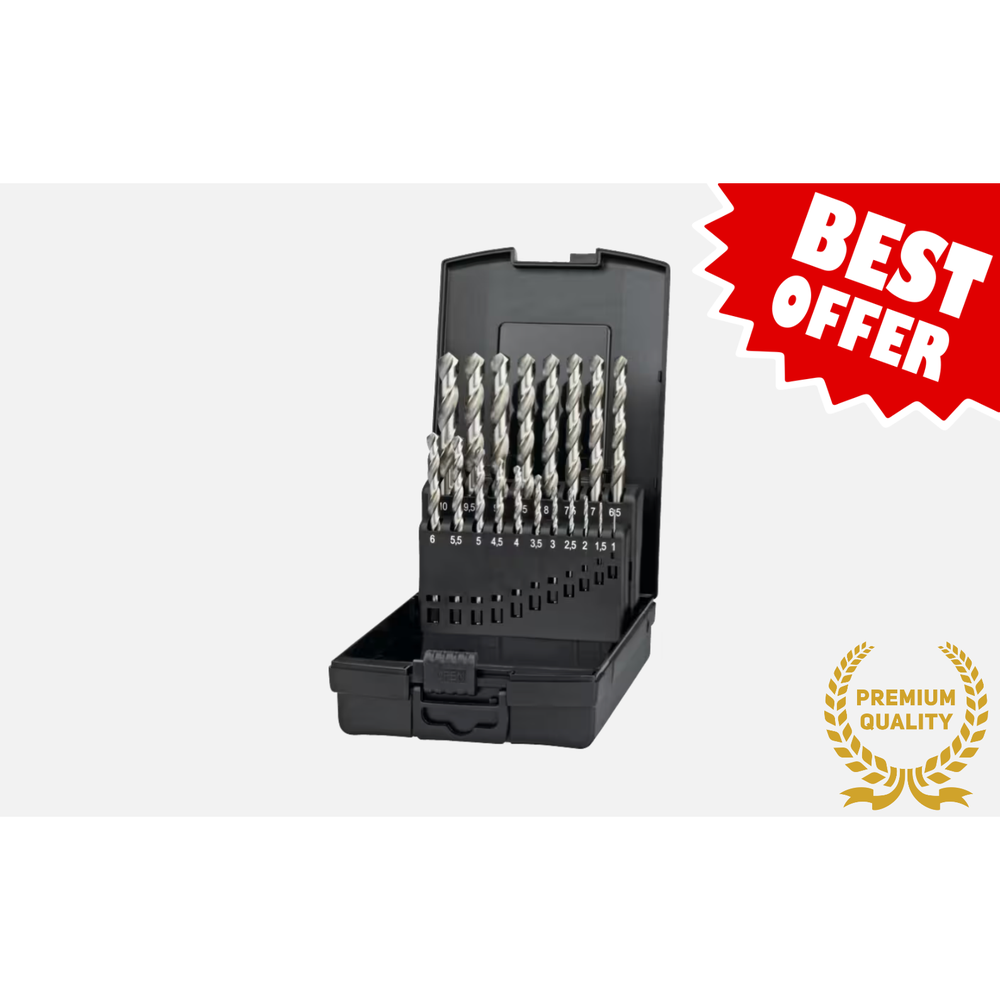 International Tools ECO HSS Set Spiraalboren DIN 338 Kruisaanslijping, blank