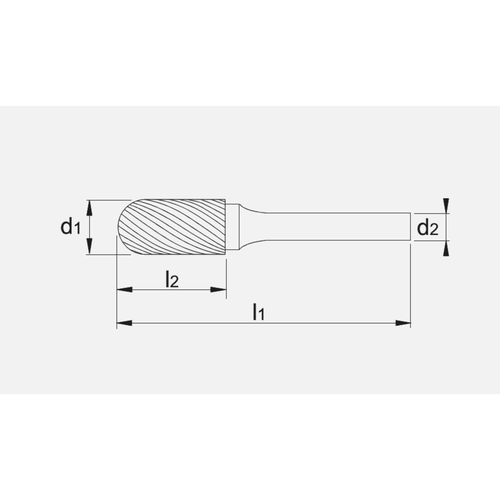 Phantom hardmetaal Stiftfrees model C, cilindrisch, ronde kop, schacht 6 mm, TiAlN
