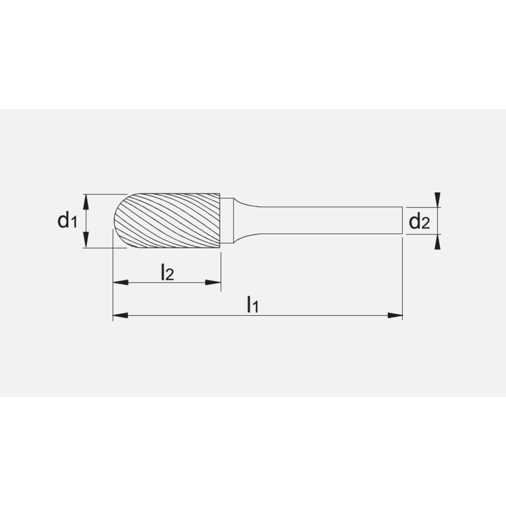 Phantom hardmetaal Stiftfrees model C, cilindrisch, ronde kop, schacht 3 mm