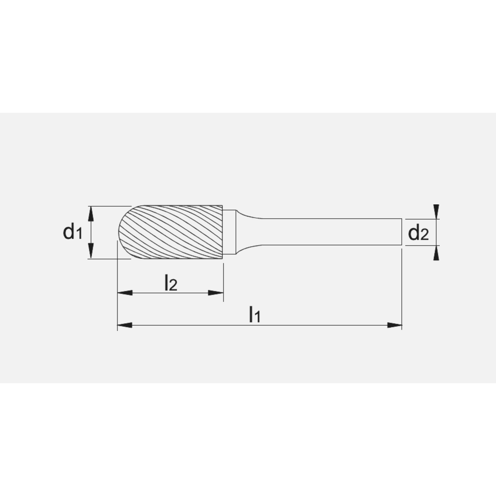 Phantom hardmetaal Stiftfrees model C, cilindrisch, ronde kop, schacht 8 mm