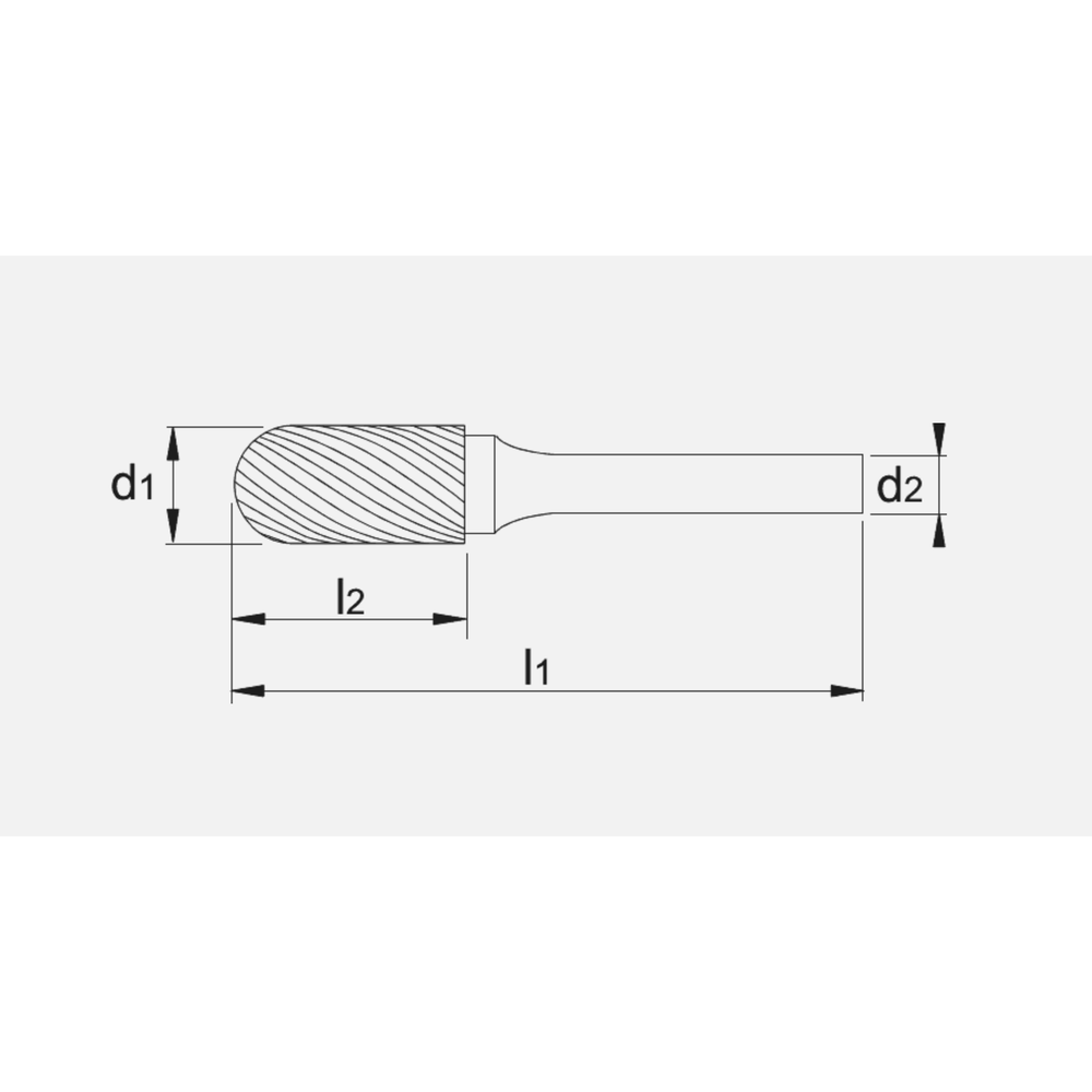 Phantom hardmetaal Stiftfrees model C, cilindrisch, ronde kop, schacht 6 mm, lang