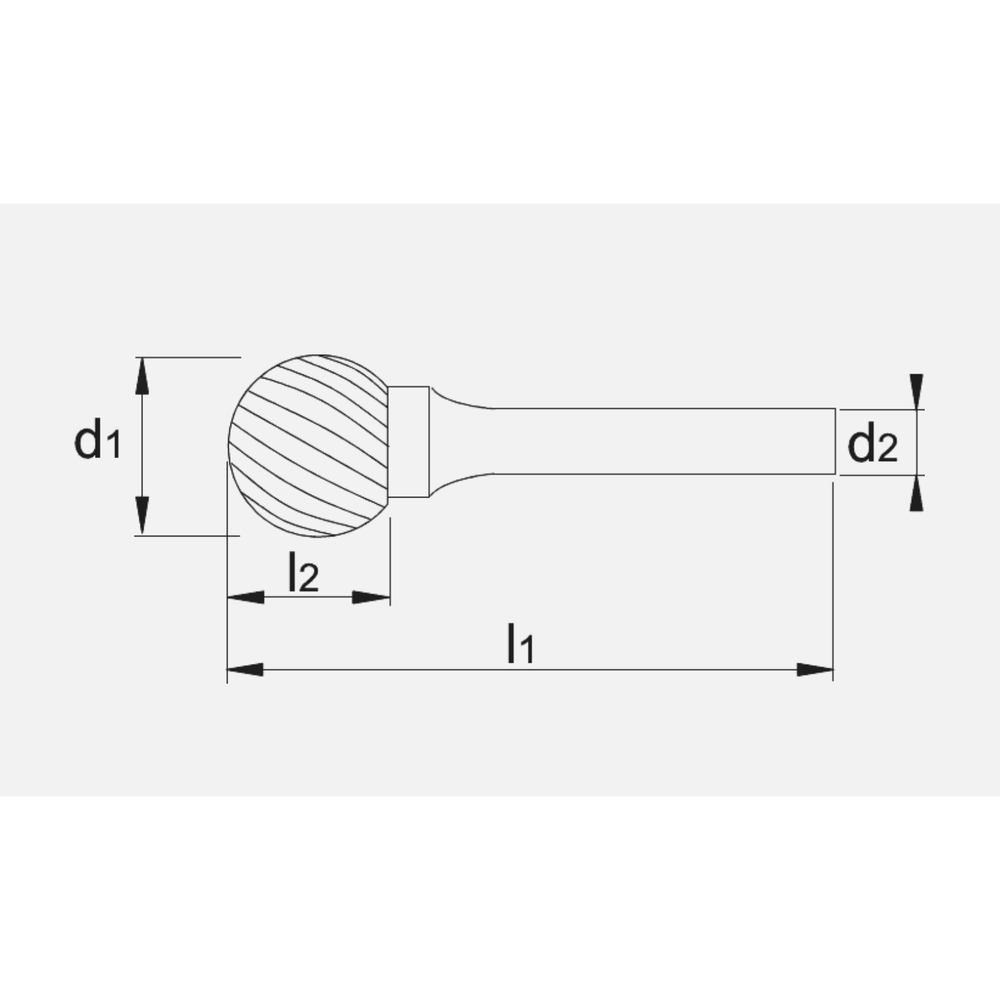 International Tools ECO PRO hardmetaal Stiftfrees model D, kogelvorm