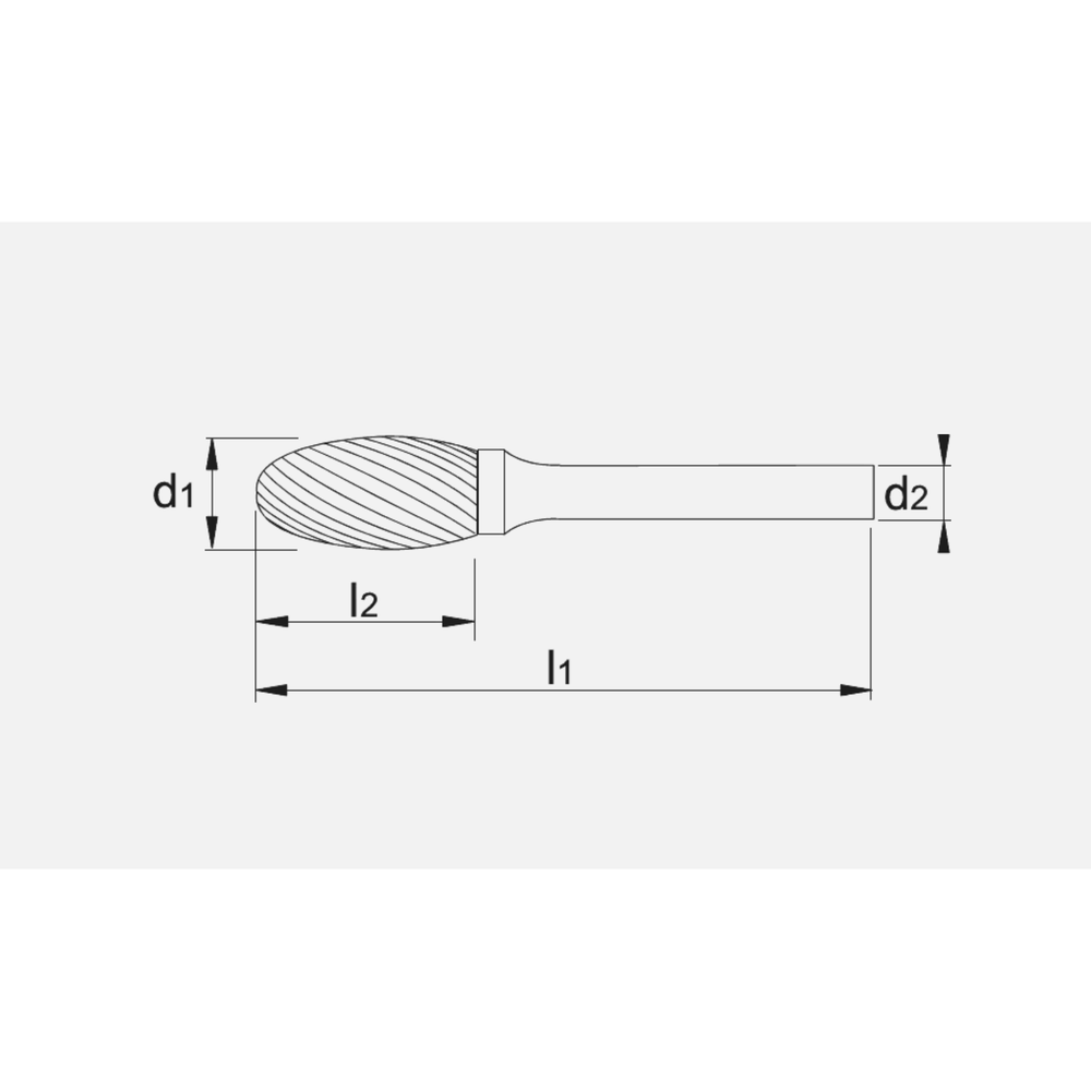 International Tools ECO PRO hardmetaal Stiftfrees model E, druppelvorm