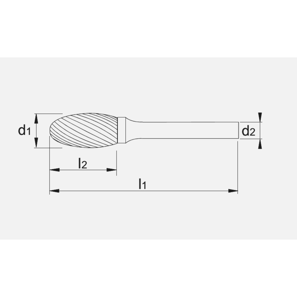 Phantom hardmetaal Stiftfrees model E, druppelvorm, schacht 6 mm