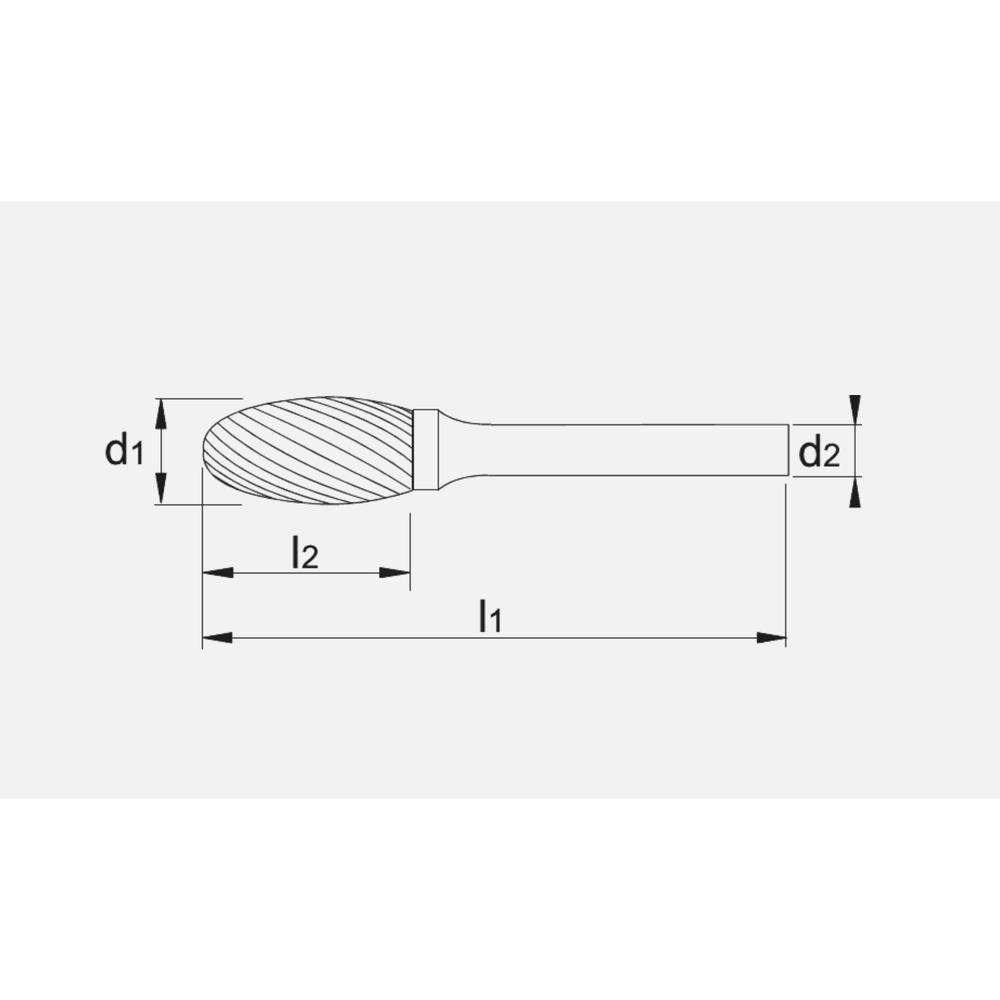 Phantom hardmetaal Stiftfrees model E, druppelvorm, schacht 3 mm