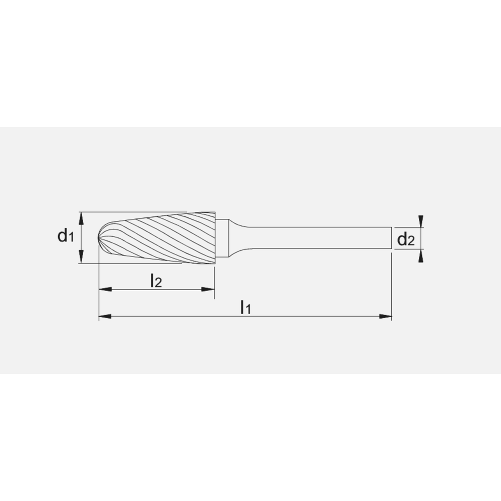 International Tools ECO PRO hardmetaal Stiftfrees model F, boomvorm met ronde kop