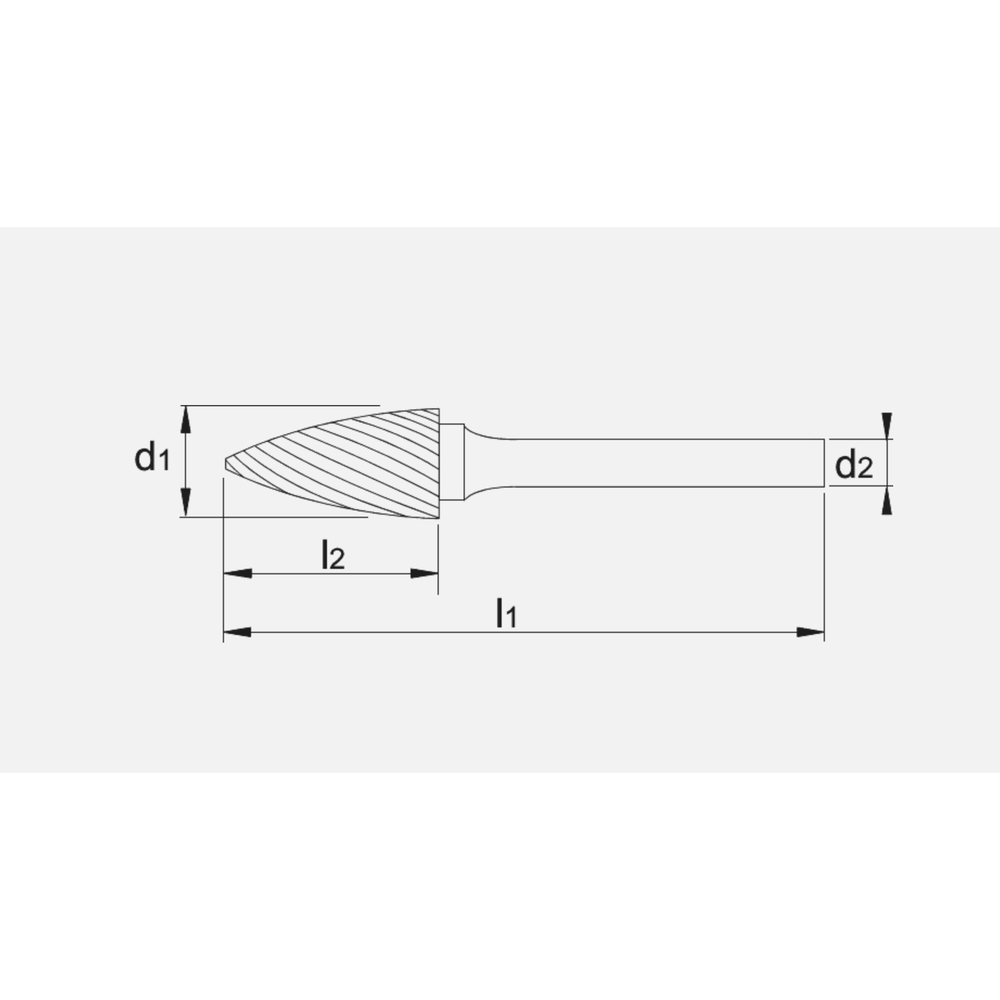 International Tools ECO PRO hardmetaal Stiftfrees model G, boomvorm spits