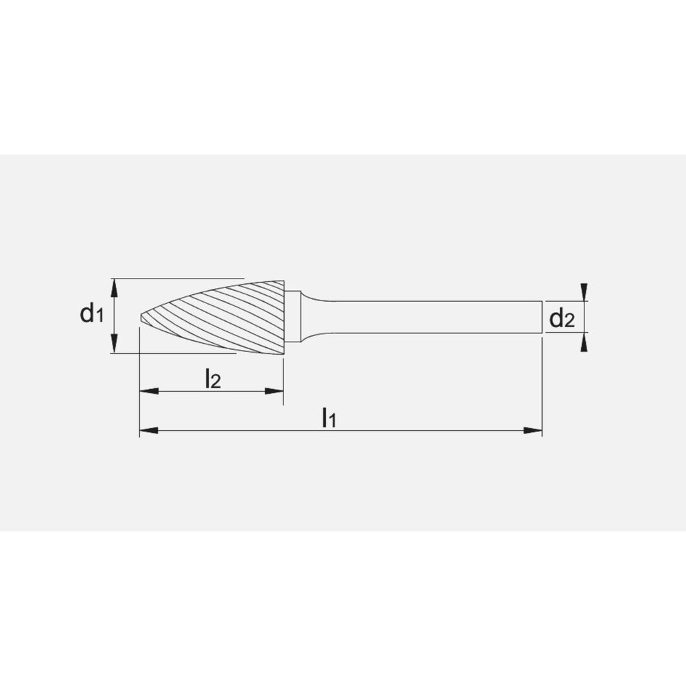 Phantom hardmetaal Stiftfrees model G, boomvorm spits, schacht 6 mm