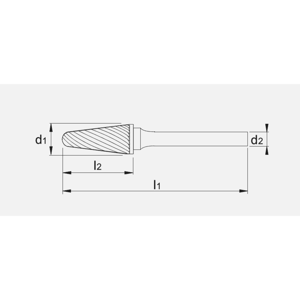 International Tools ECO PRO hardmetaal Stiftfrees model L, kegelvorm, met ronde kop