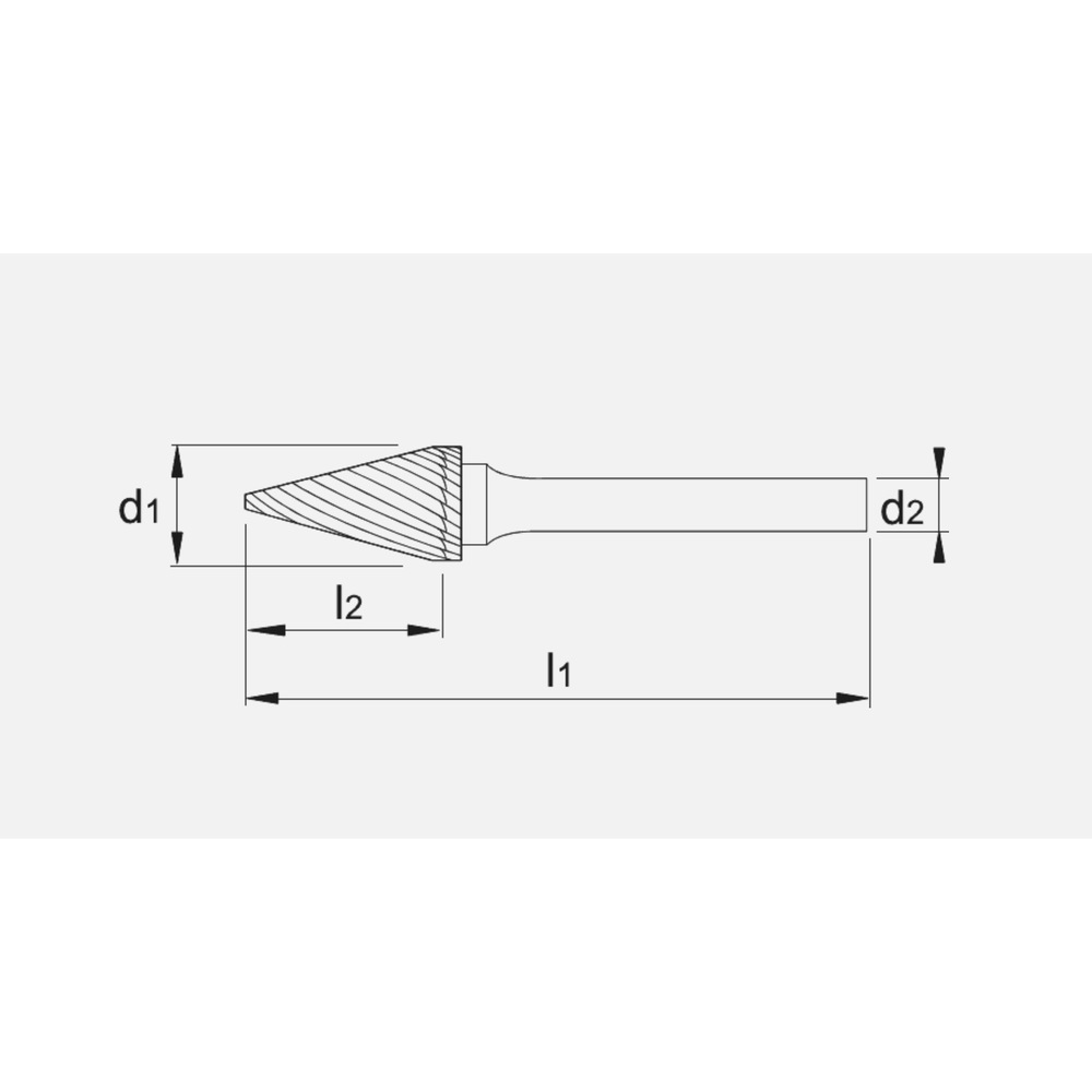 Phantom hardmetaal Stiftfrees model M, kegelvorm, spits, schacht 6 mm