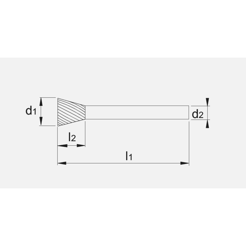 Phantom hardmetaal Stiftfrees model N, omgekeerde kegelvorm, schacht 6 mm