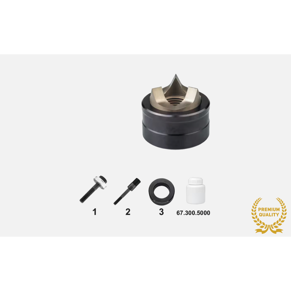 Phantom Gatenpons met 3-voudig splijtstempel, voor hand- en hydraulisch gebruik, roestvaststaal, excl. bout