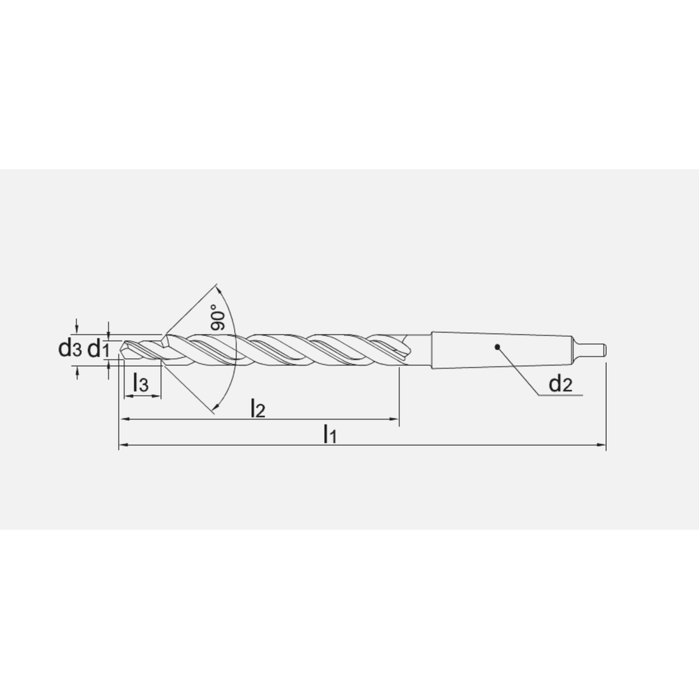 Phantom HSS Meerfasenboor middelpassing, kort, 90°, MK