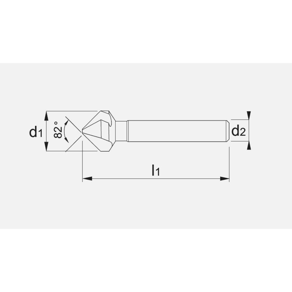 Phantom HSS-E Verzinkboor 82°, 3 snijkanten
