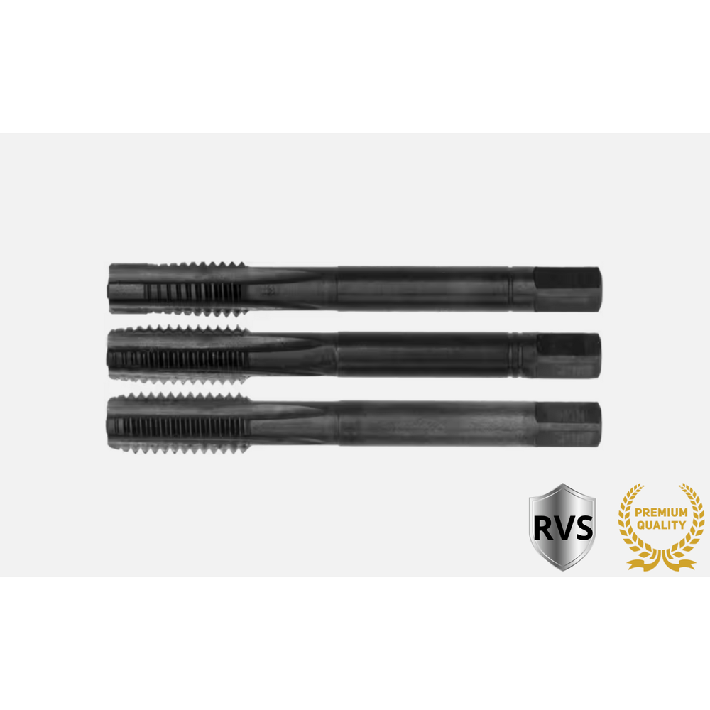 Phantom HSS-E Handtappen DIN 352 set à 3 stuks, stoomontlaten, Nr. 1 met geleiding Metrisch