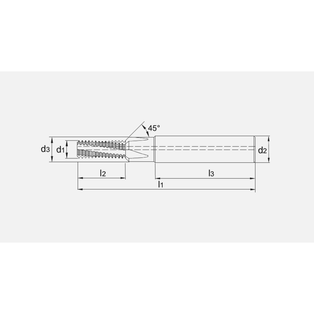 Phantom volhardmetaal Draadfrees 2xD met koelkanaal, met fase, ZrN-X