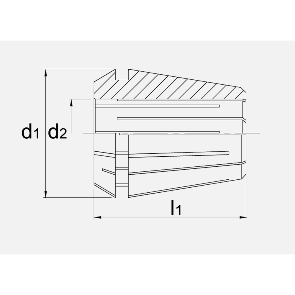 Phantom ISO 15488-B (DIN 6499-B) Spantang ER 20 428E, standaard, 15 µm