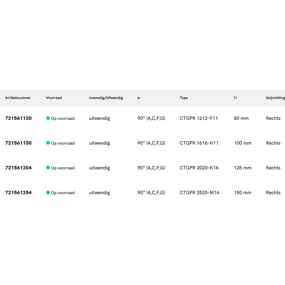 Phantom Wisselplaathouder, 90° CTGPR