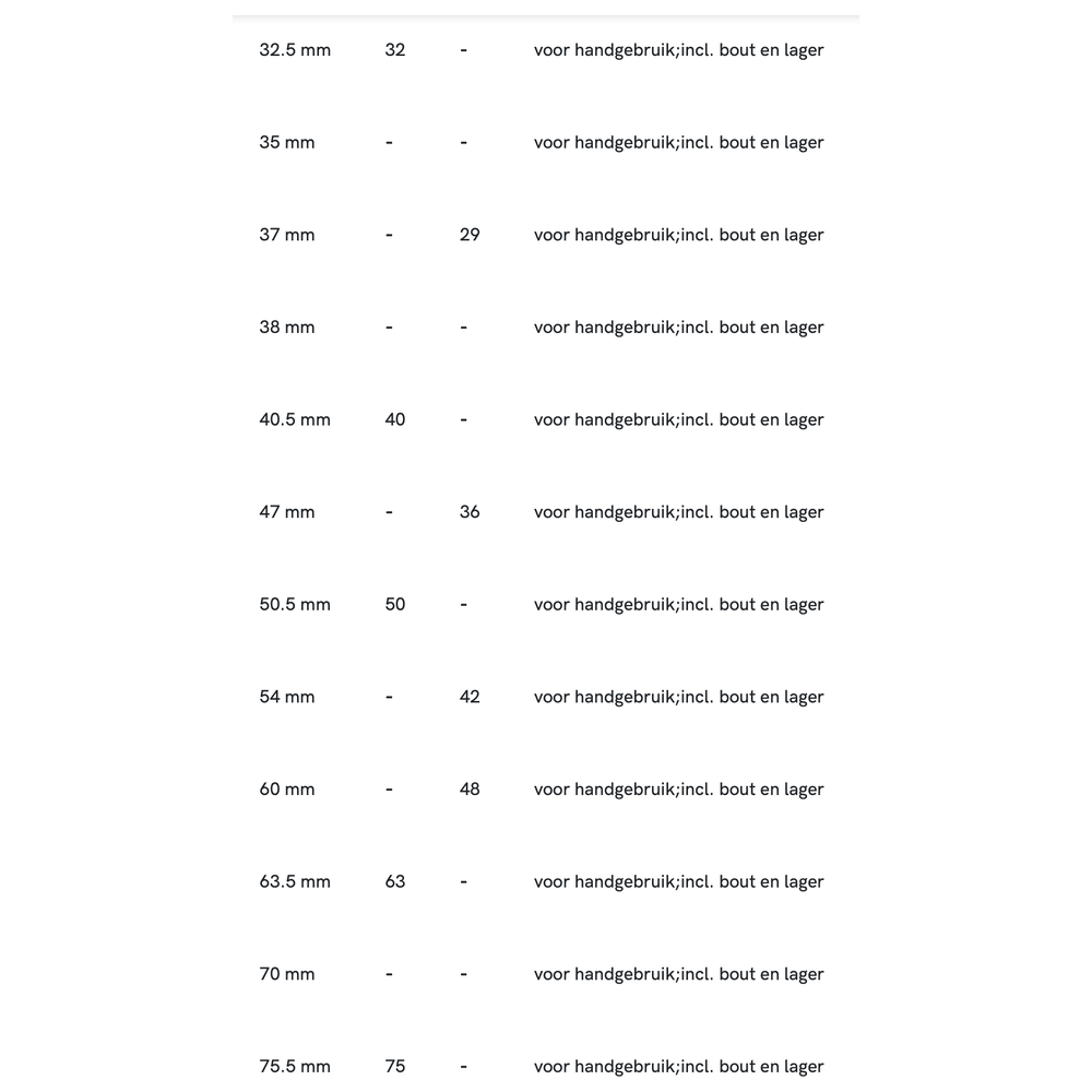 Phantom Gatenpons voor hand- en hydraulisch gebruik, incl. bout en lager