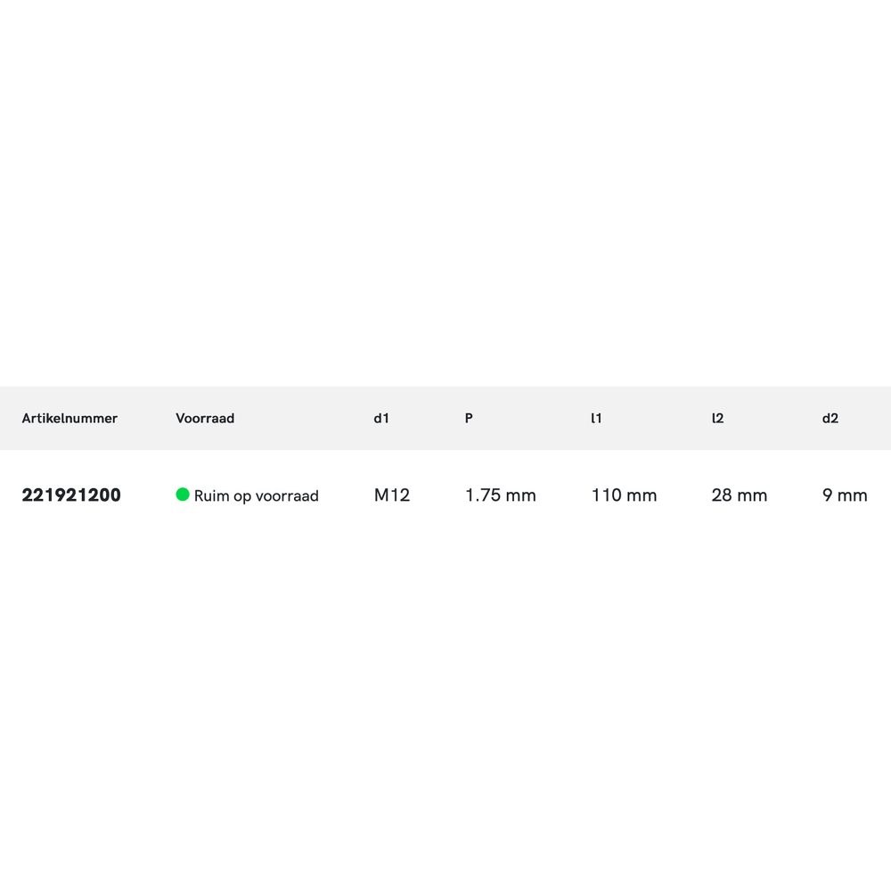 International Tools ECO HSS Machinetap DIN 376 Metrisch voor doorlopende gaten M12