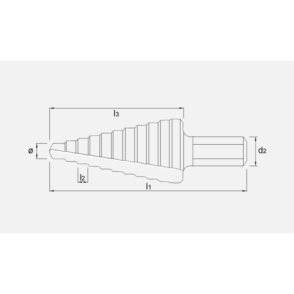 Phantom HSS Getrapte Plaatboor stoomontlaten, inch-maten