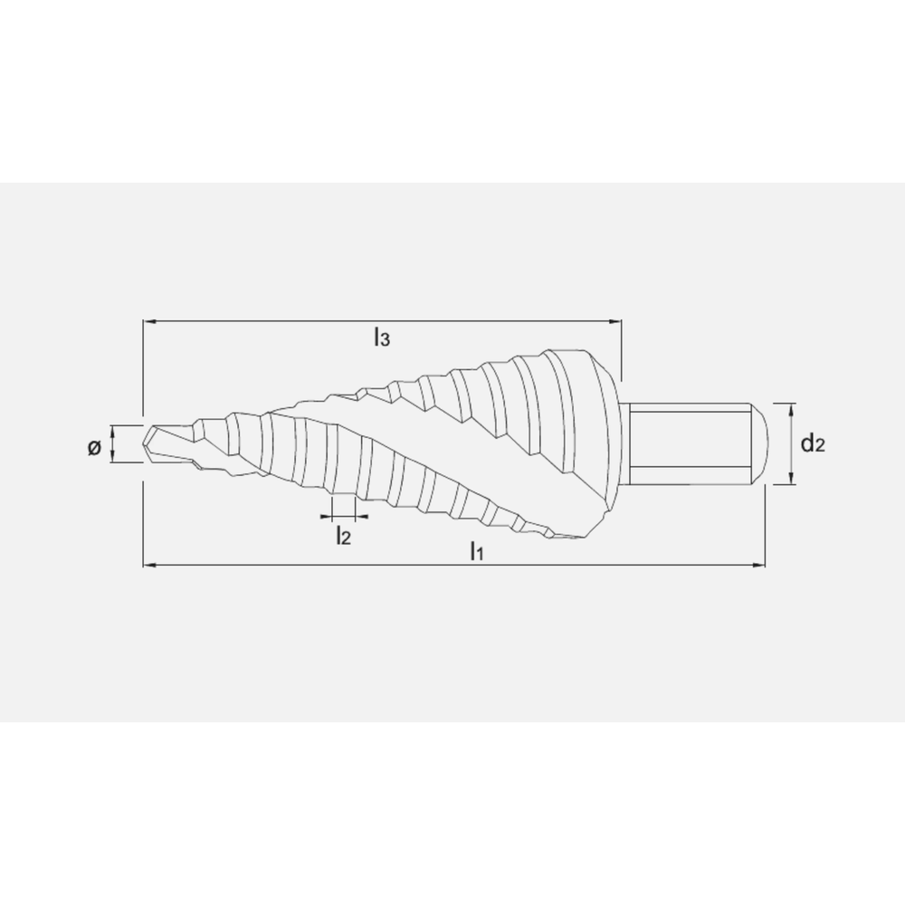 Phantom HSS Getrapte Plaatboor gespiraliseerd, genitreerd