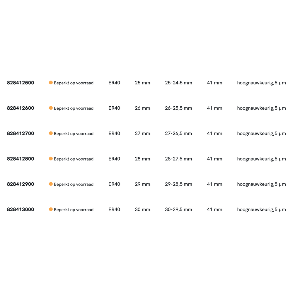 Phantom ISO 15488-B (DIN 6499-B) Spantang ER 40 472E, Ultra precies, 5 µm