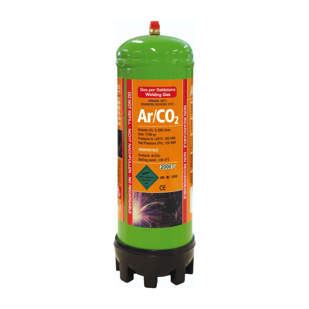 GYS Wegwerpgasfles, Argon/CO2, 2,2L
