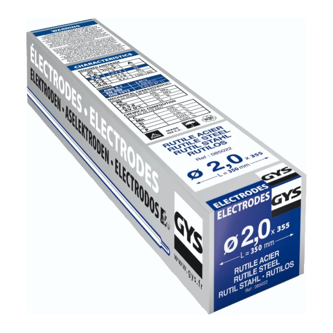 GYS Las Elektrodes staal O2,0mm (x355)