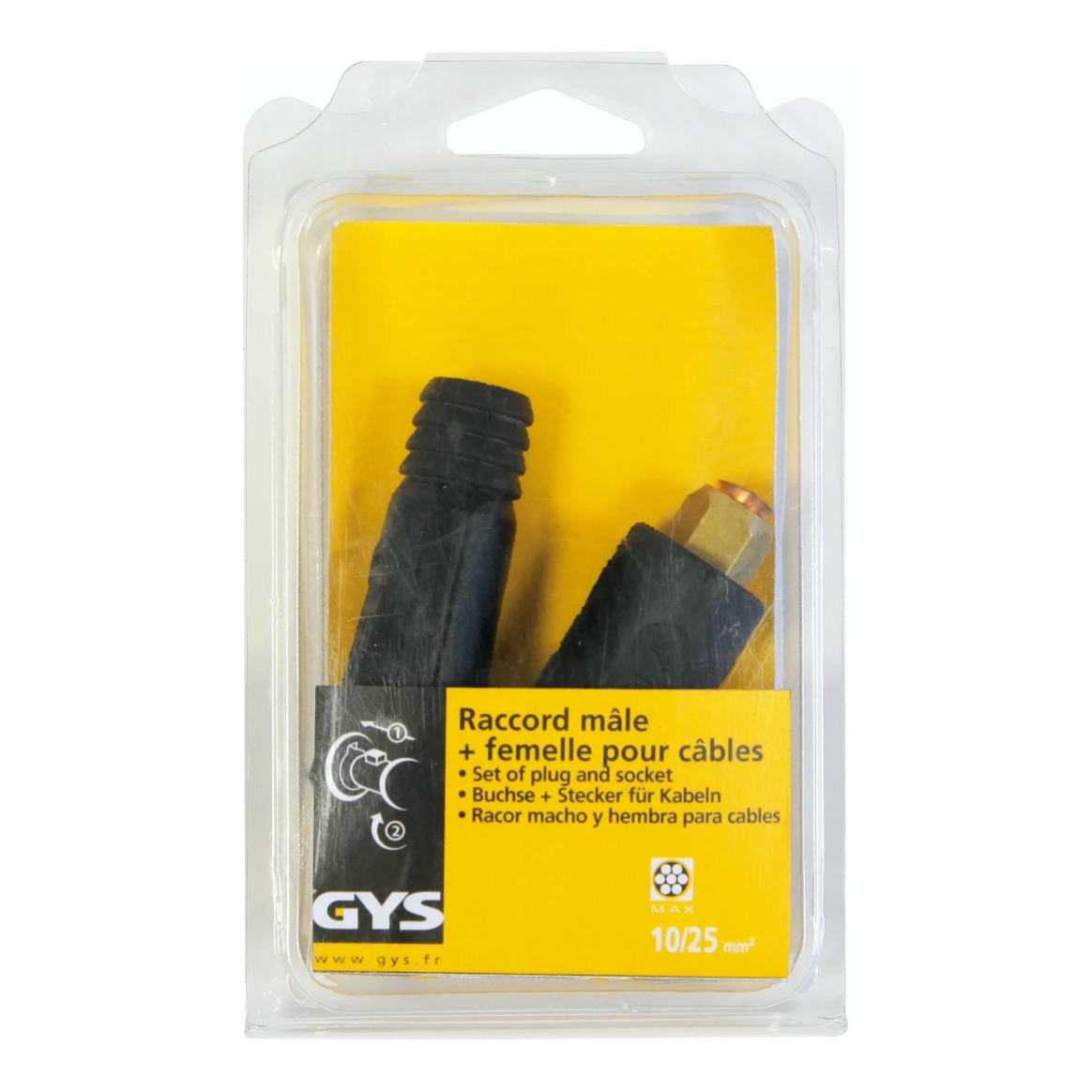 GYS Kabelconnectorset, man-vrouw, 10 A 25mm2