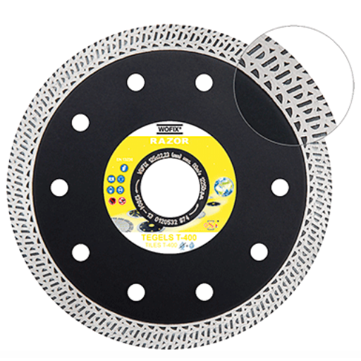 WOFIX Razor T-400 diamantzaagblad voor tegels – extreem dun turbo-zaagblad voor snelle, splintervrije snedes in keramische tegels