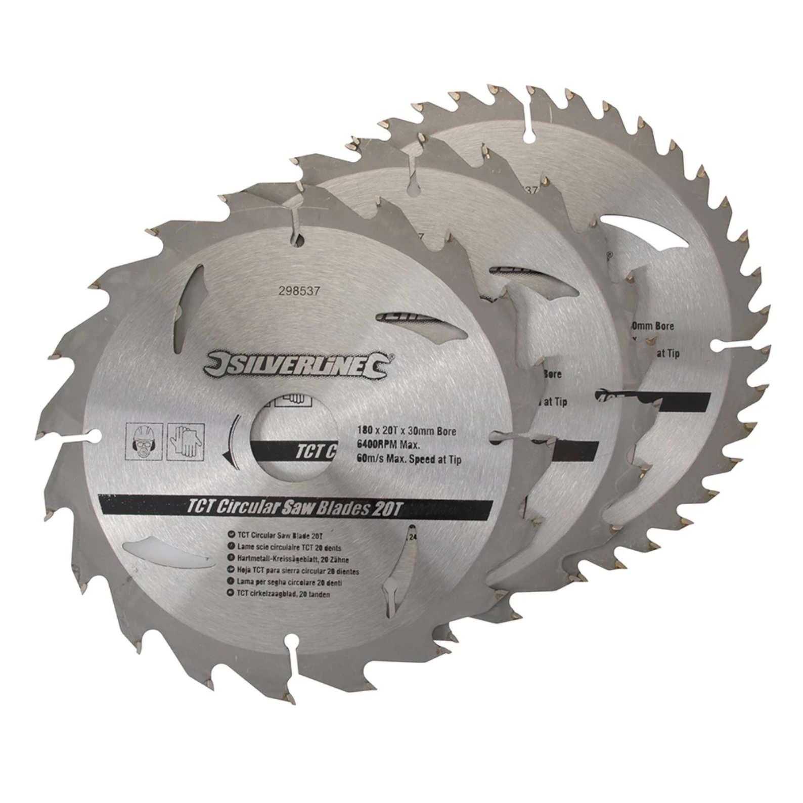 Silverline - TCT cirkelzaagblad 20, 24, 40 tanden, 3 pk. 190 x 30 - 25 en 20 mm ringen