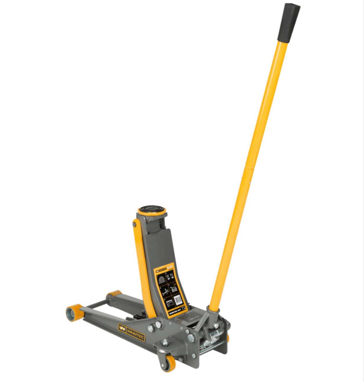 Garagekrik ultra laag, 2 ton turbo lift, PU wielen, voetpedaal