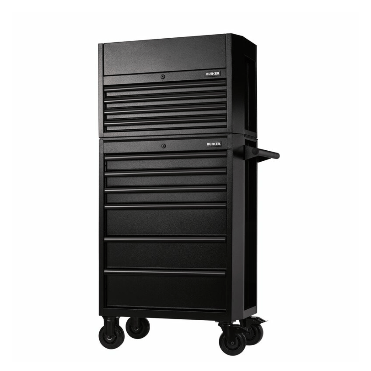 BUNKER Gereedschapswagen met topkoffer – 66 cm (zwart) | 10 lades