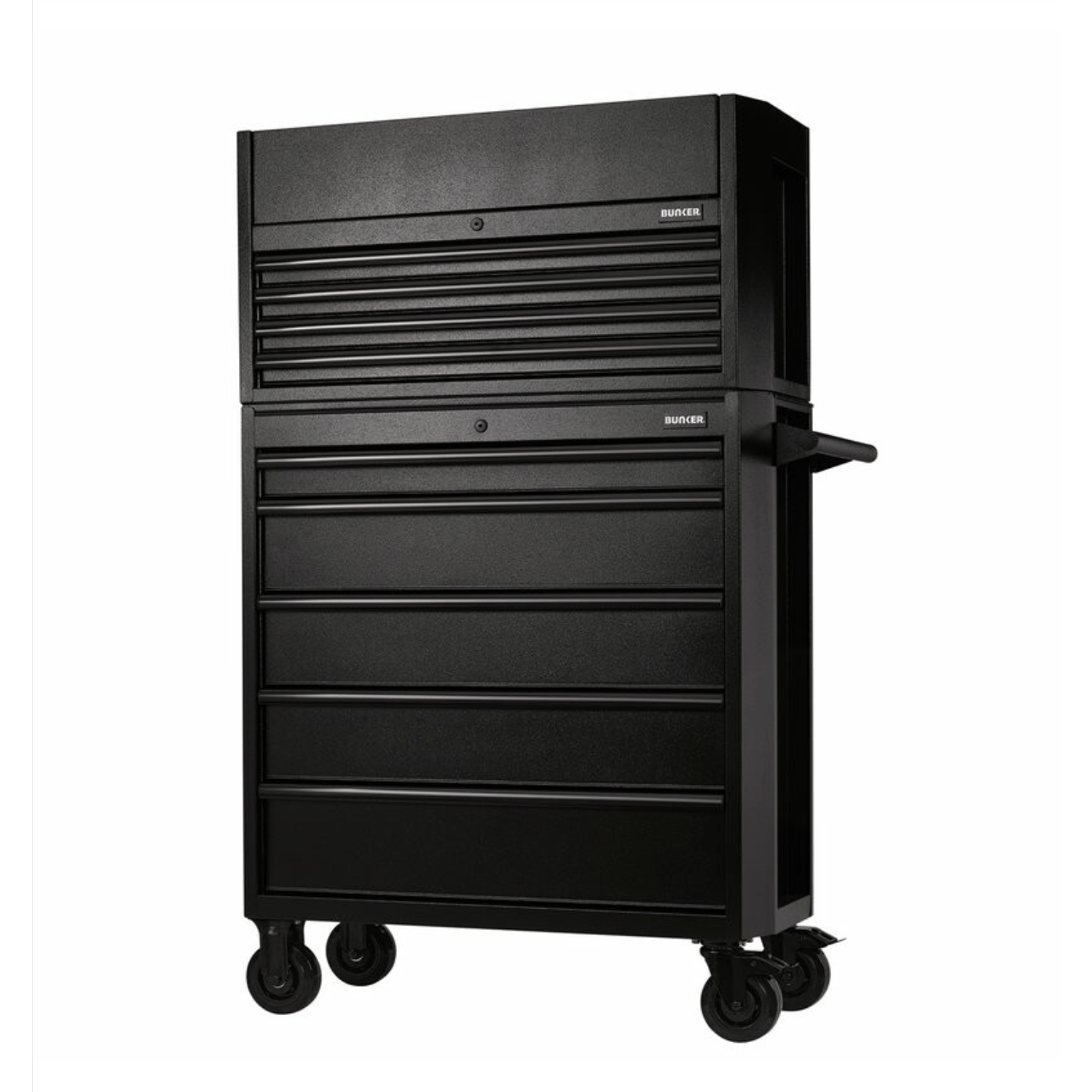 BUNKER Gereedschapswagen met topkoffer – 92 cm (zwart) | 9 lades