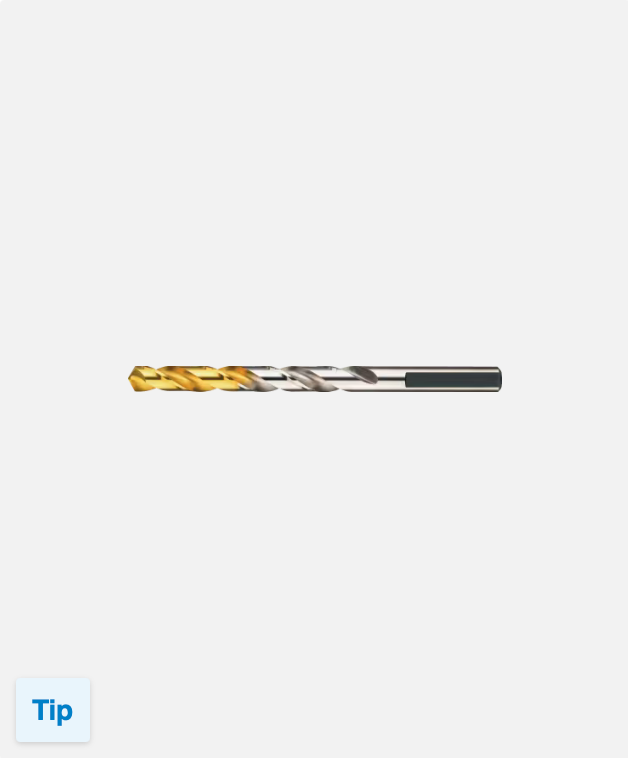 Phantom HSS Spiraalboor DIN 338 TiN-tip met drievlaks schacht (handgebruik)