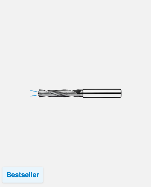 Phantom UNI Volhardmetaal Spiraalboor DIN 6537-K 3xD met koelkanaal, TiAlN