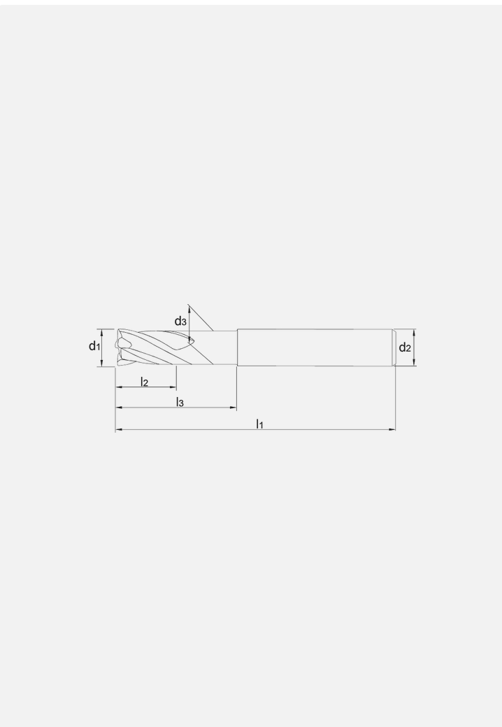 Phantom Volhardmetaal HSC Schachtfrees, 4-snijder TiAlSiN, verjongde schacht (nek), HRC 45-70