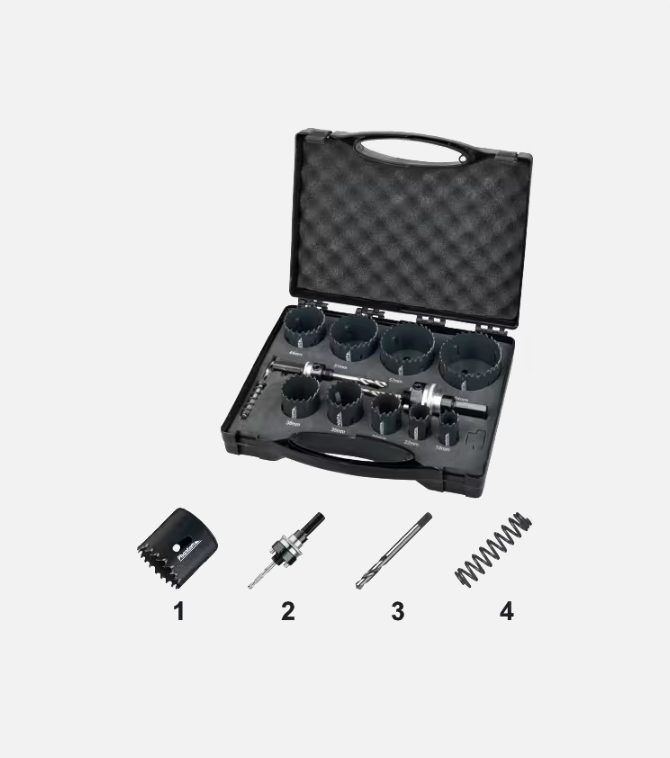 Phantom HSS-Co 8% Bi-Metaal Set Gatzagen 61.105 – met Universele Quick-Change houder en adapters