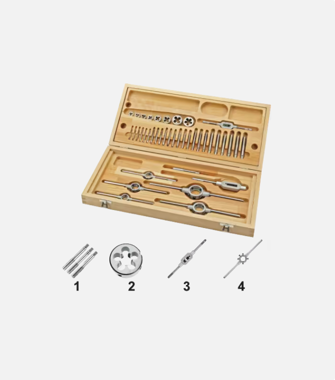 International Tools ECO PRO HSS Set Draadsnijden in houten cassette