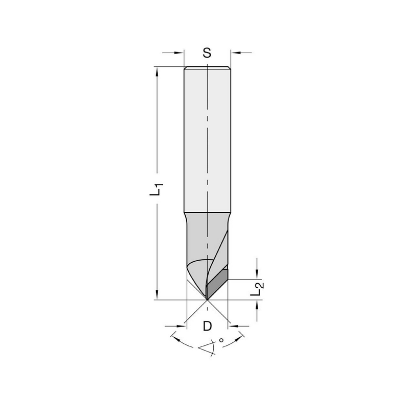 Diamant Graveerfrees D=14 MM 90° Z=1