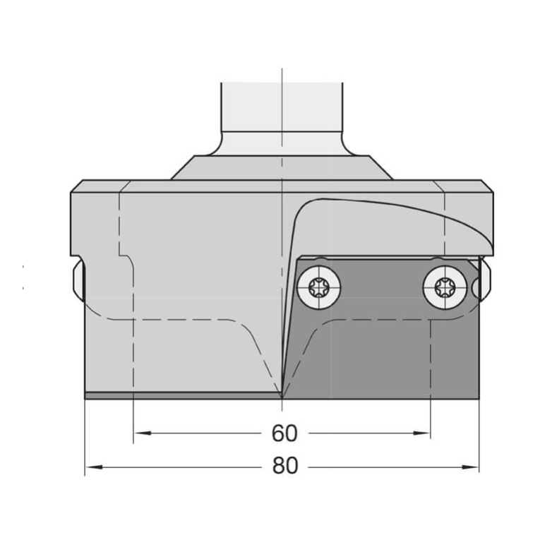 Keermesprofielfrees 60/70x16x100mm Z=2
