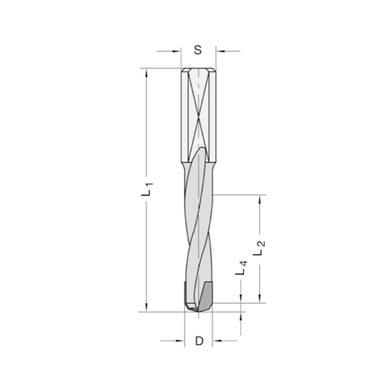 Drevelboor diamant 10x35x70mm rechts