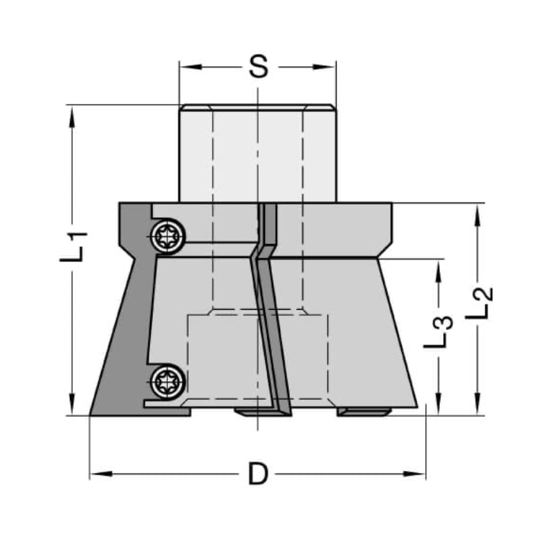 Keermes-Zwaluwstaartfrees Z3 D=60mm, Vorm A, SDB