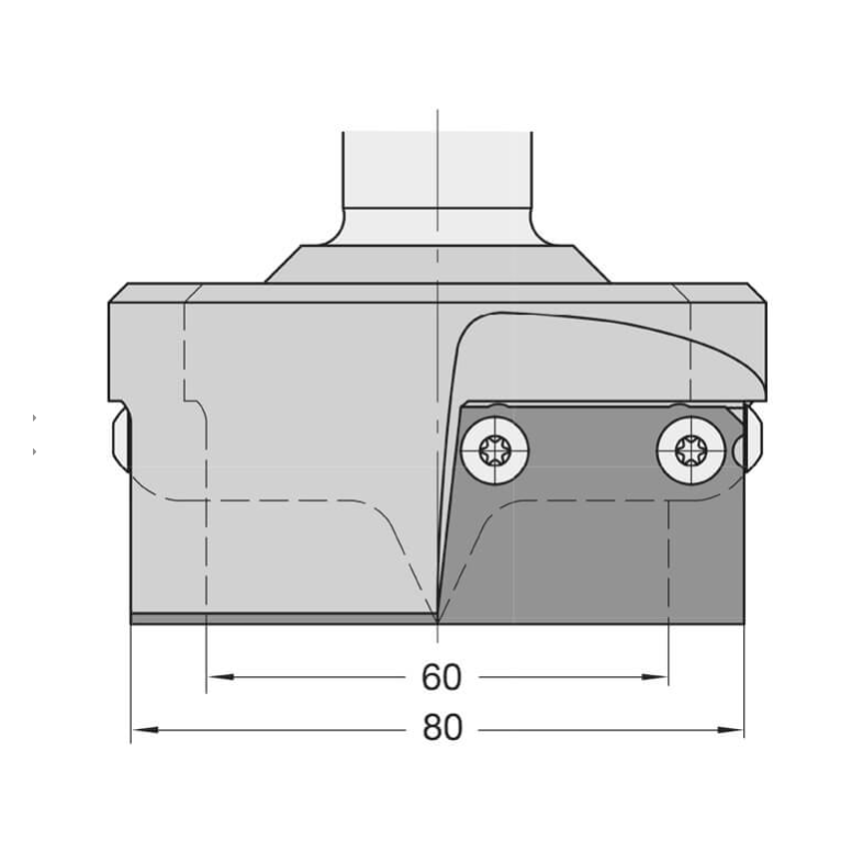 Keermesprofielfrees 60/70x16x100mm Z=2